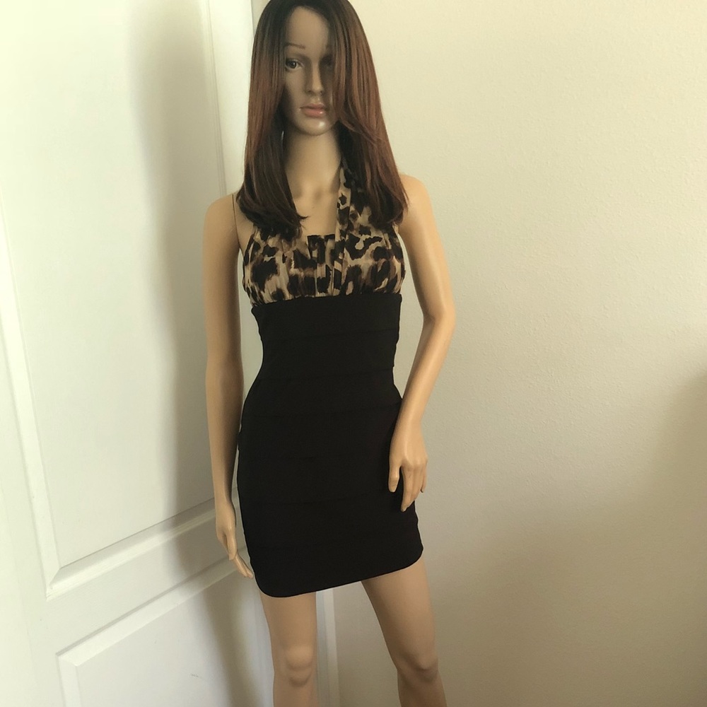 Sweet storm Animal print halter dress size S